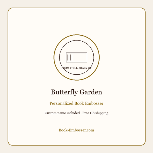 Butterfly garden personalized book embosser