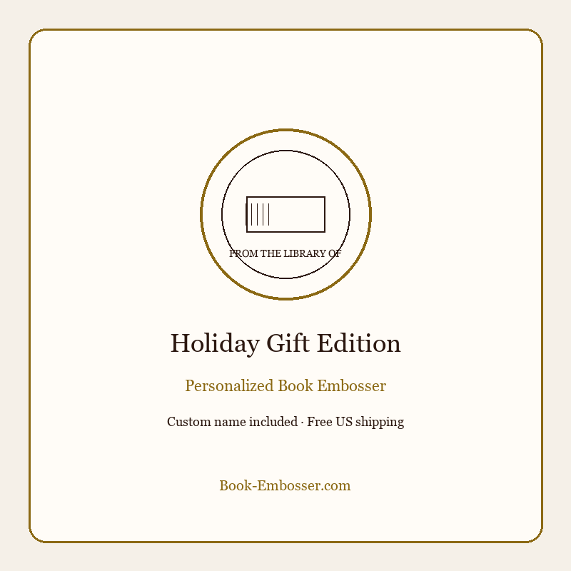 Holiday gift edition personalized book embosser