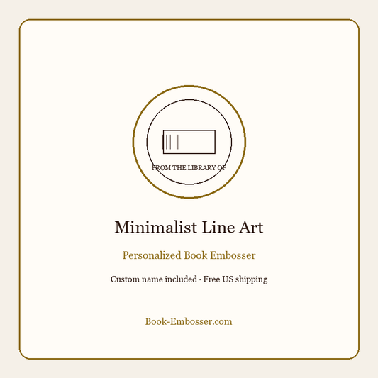 Minimalist line art personalized book embosser