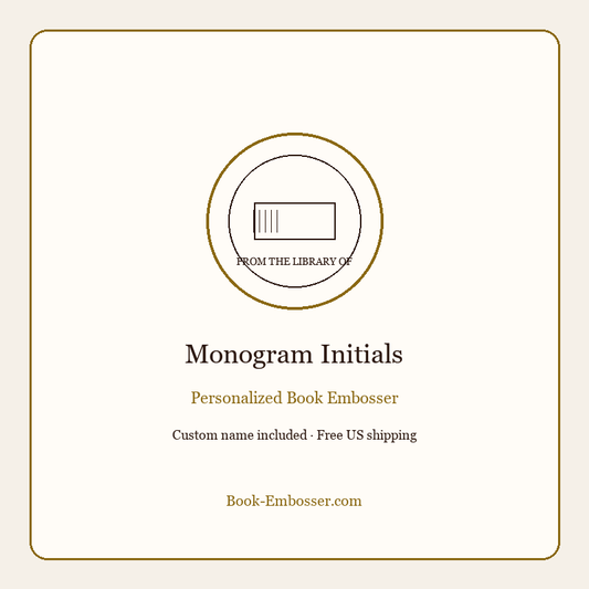 Monogram initials personalized book embosser