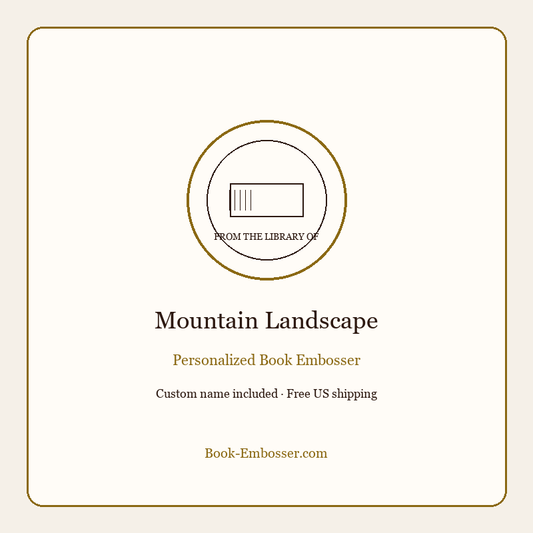 Mountain landscape personalized book embosser