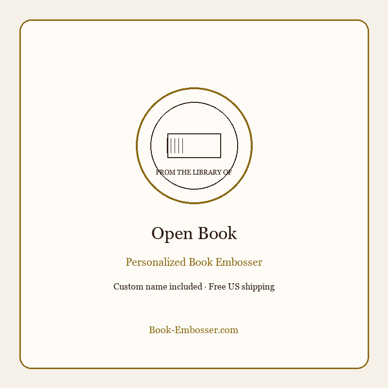 Open book minimalist personalized embosser