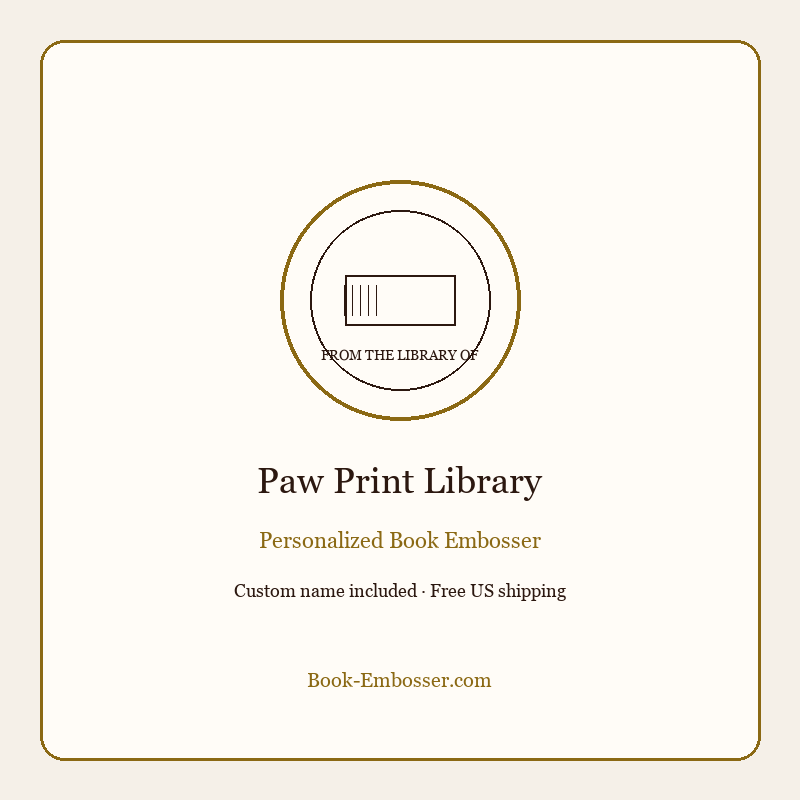 Paw print library personalized book embosser