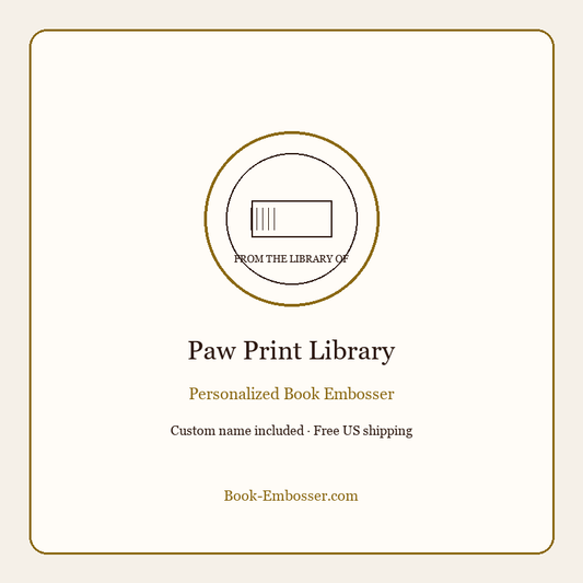 Paw print library personalized book embosser