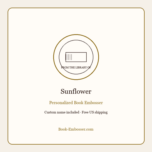 Sunflower personalized book embosser gift