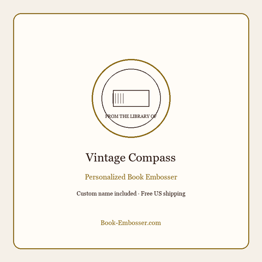 Vintage compass personalized book embosser