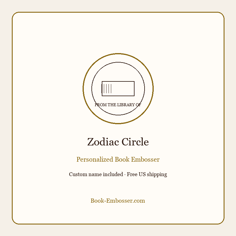 Zodiac circle personalized book embosser